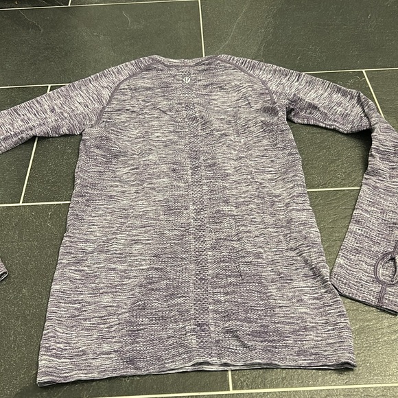 Purple with white, Lululemon long sleeve top - Picture 10 of 11